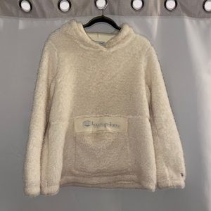 White Champion Sherpa Hoodie Size L
